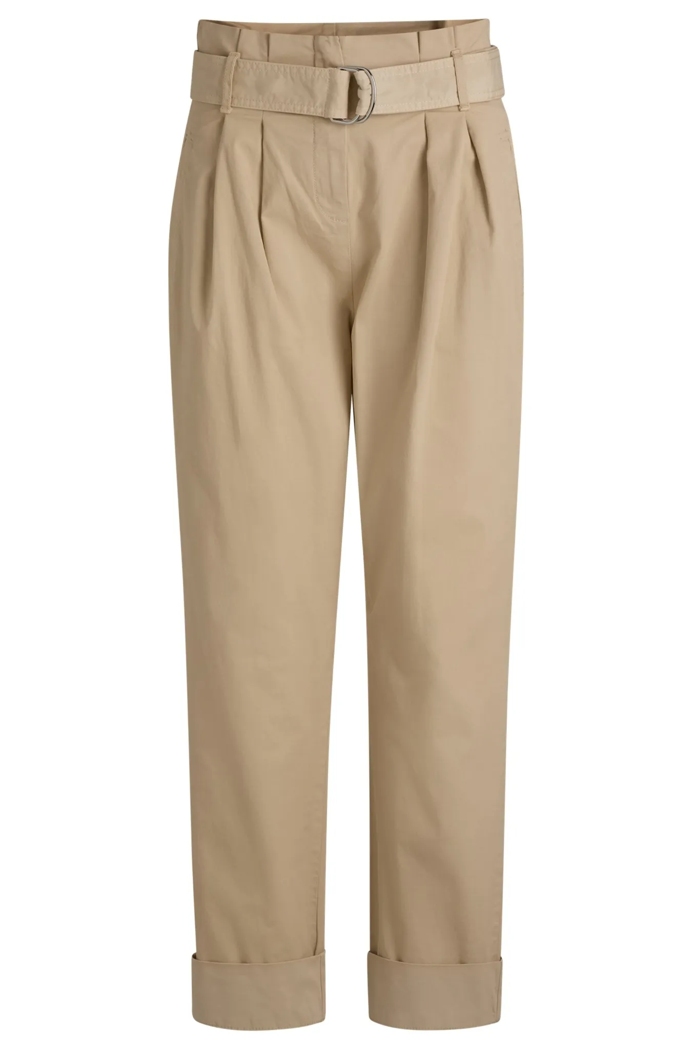 BOSS ORANGE Hose aus Stretch-Baumwolle mit Twill-Struktur und Paperbag-Bund 10769069