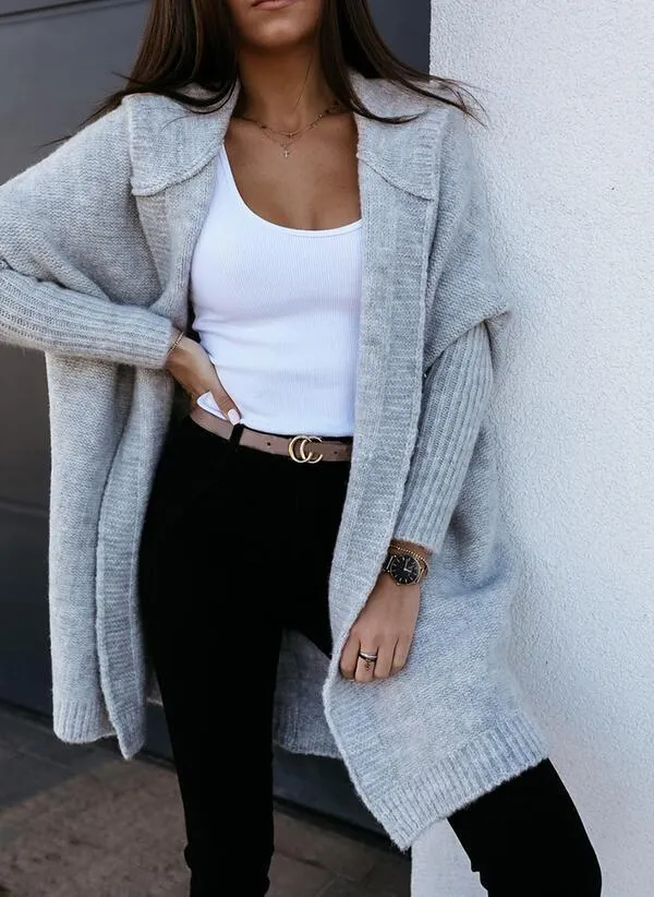 CozyNest - Strickjacke mit Kapuze in bergre