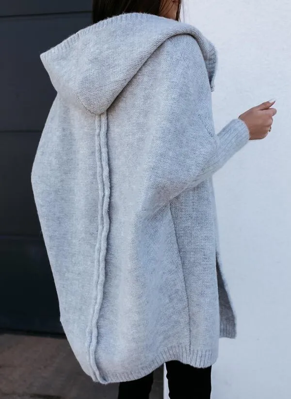 CozyNest - Strickjacke mit Kapuze in bergre