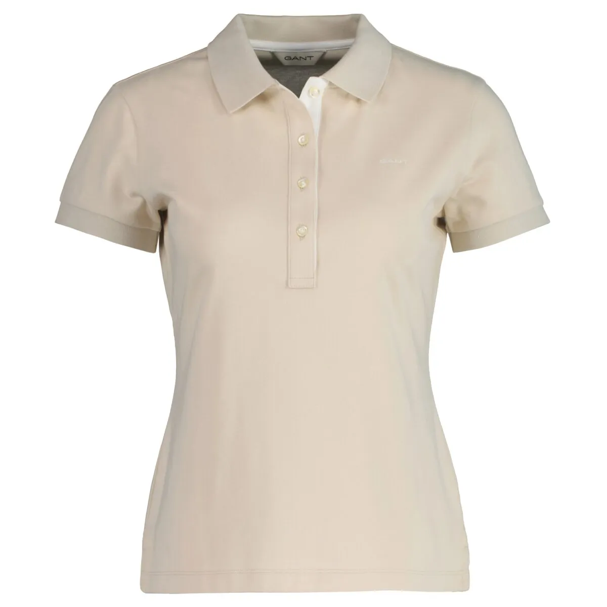 GANT Damen Poloshirt - CONTRAST COLLAR PIQUE POLO, Halbarm, Knopfleiste, Logo