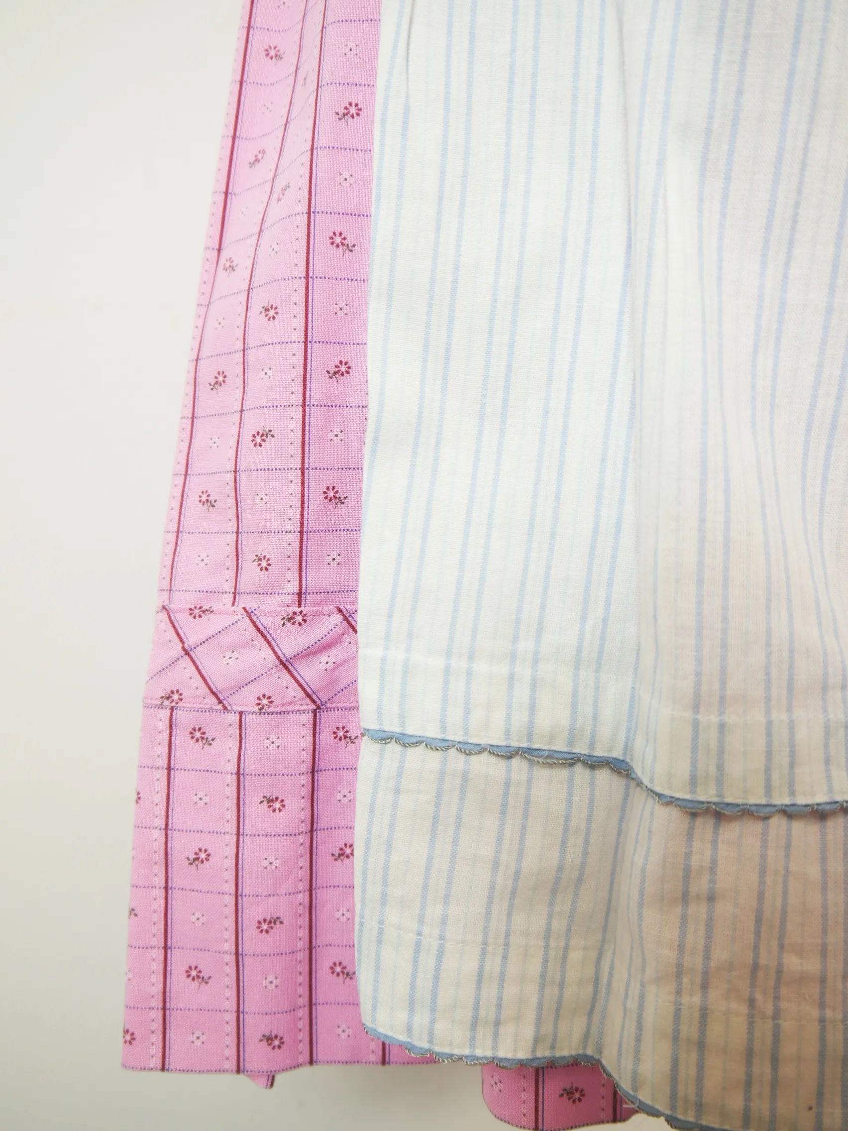 Handarbeit rosa Baumwolle phantastisches Dirndl mit Schürze Gr.42