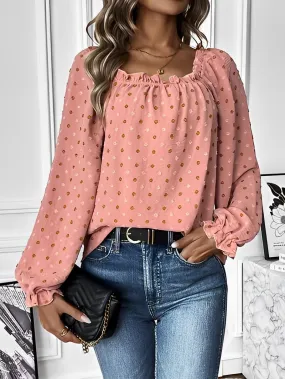 Kailani | Swiss Dot Bluse mit Quadratischem Ausschnitt