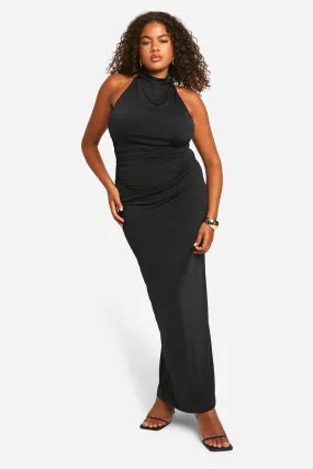 Plus doppellagiges Maxikleid mit Twist-Detail