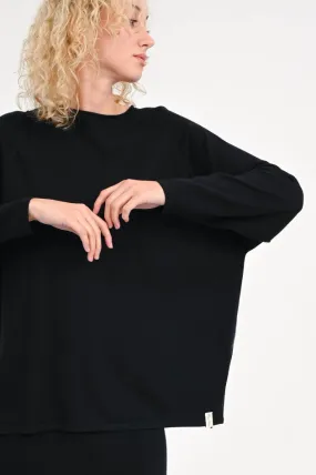 Pullover aus Merino-Wolle in Schwarz