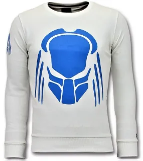 Sweater Men - Predator Neon Print - Weiß