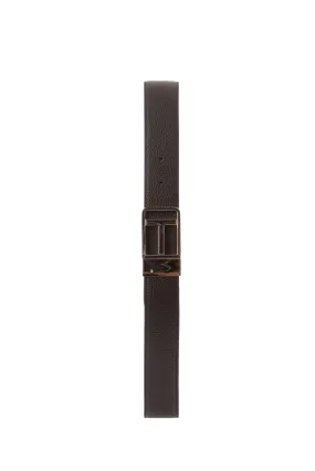 TOM FORD Reversible Grained Leather Framed Logo Belt  