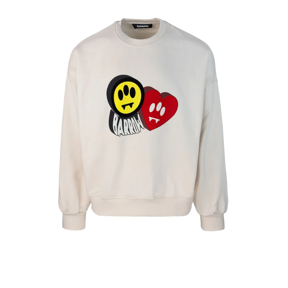 Weißer Pullover mit Flock-Druck